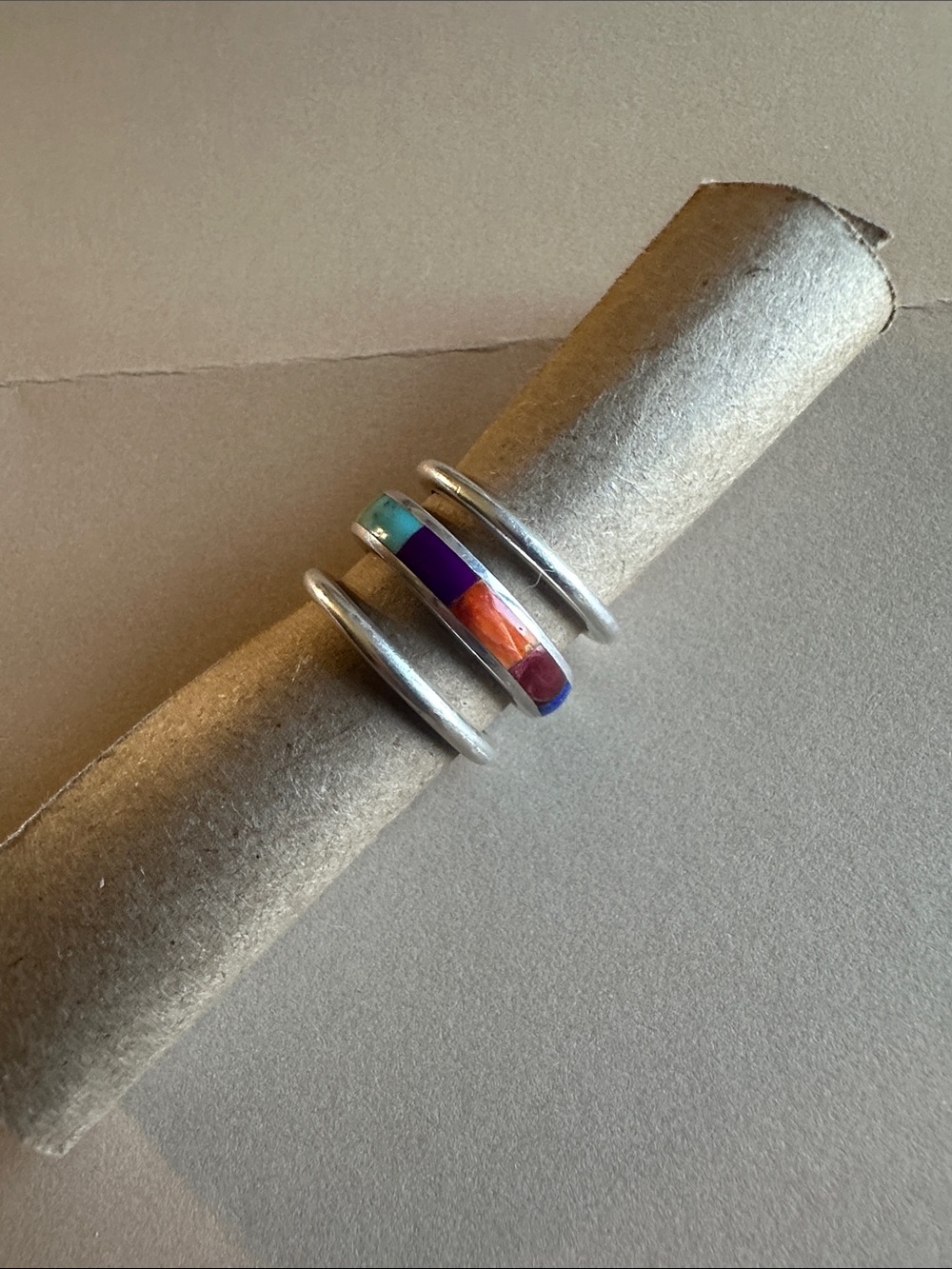 Silpada Retired  Inlay Ring Multicolor Sterling Silver Stackable Set - Picture 3 of 5